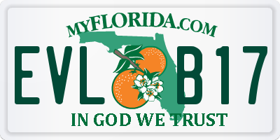 FL license plate EVLB17