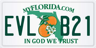 FL license plate EVLB21