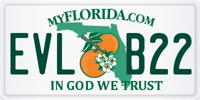 FL license plate EVLB22