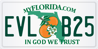 FL license plate EVLB25