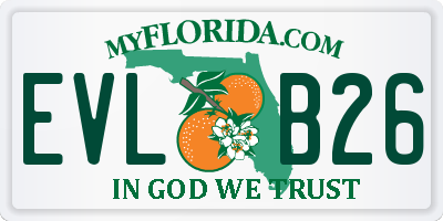 FL license plate EVLB26