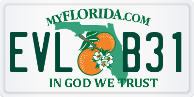FL license plate EVLB31