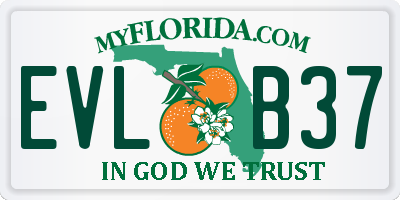 FL license plate EVLB37