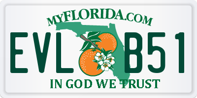 FL license plate EVLB51