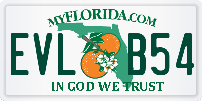 FL license plate EVLB54
