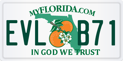 FL license plate EVLB71