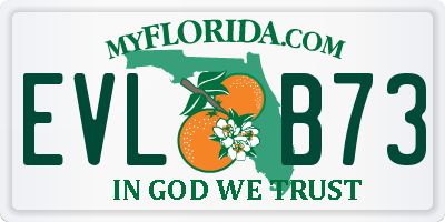 FL license plate EVLB73