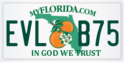 FL license plate EVLB75