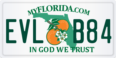 FL license plate EVLB84