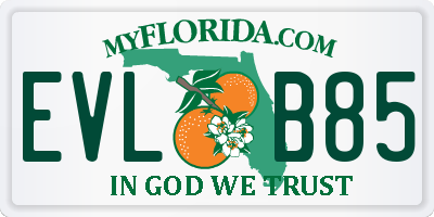 FL license plate EVLB85