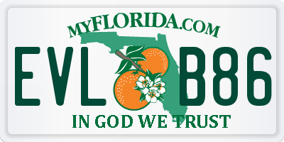 FL license plate EVLB86