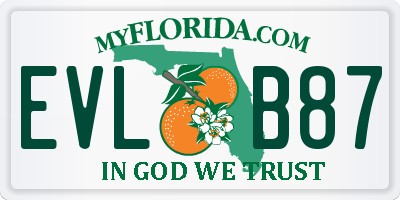 FL license plate EVLB87