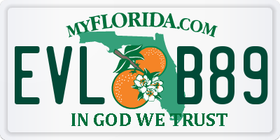 FL license plate EVLB89