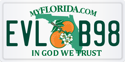 FL license plate EVLB98