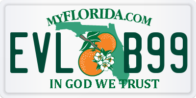 FL license plate EVLB99