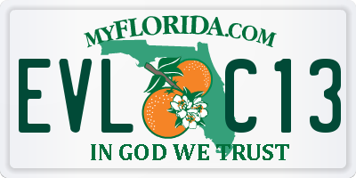 FL license plate EVLC13