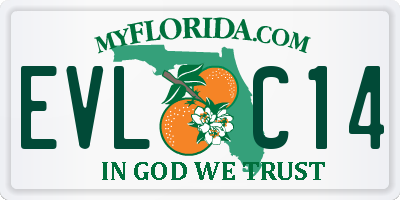 FL license plate EVLC14