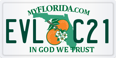 FL license plate EVLC21