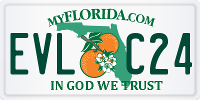 FL license plate EVLC24
