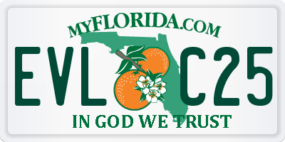 FL license plate EVLC25