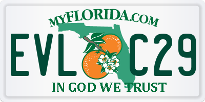 FL license plate EVLC29
