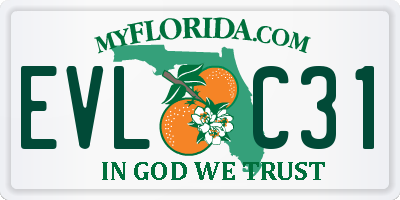 FL license plate EVLC31