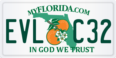 FL license plate EVLC32
