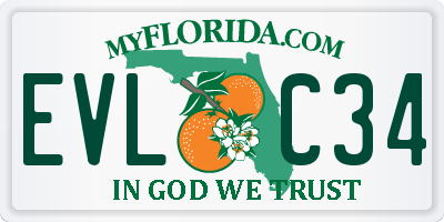 FL license plate EVLC34