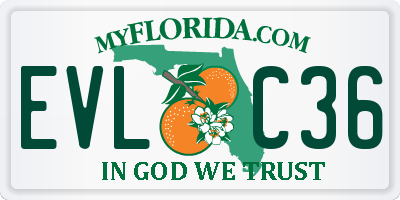FL license plate EVLC36