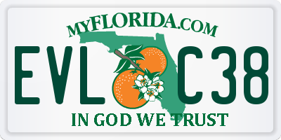 FL license plate EVLC38
