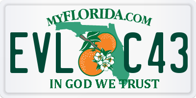 FL license plate EVLC43