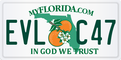 FL license plate EVLC47