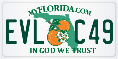 FL license plate EVLC49