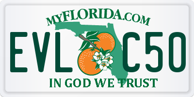 FL license plate EVLC50