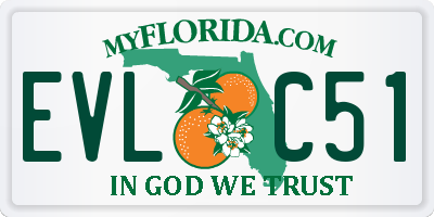 FL license plate EVLC51