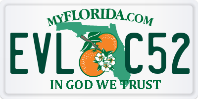 FL license plate EVLC52