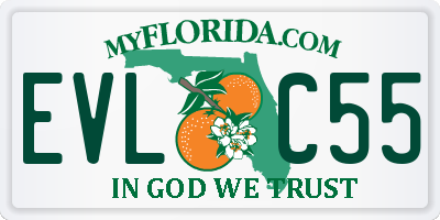 FL license plate EVLC55