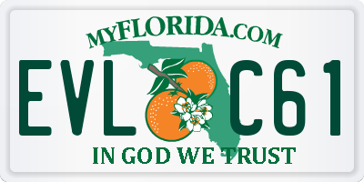 FL license plate EVLC61