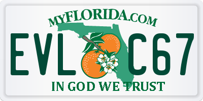FL license plate EVLC67