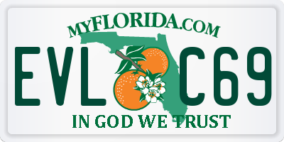 FL license plate EVLC69
