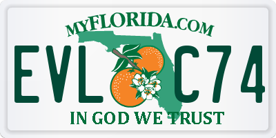 FL license plate EVLC74