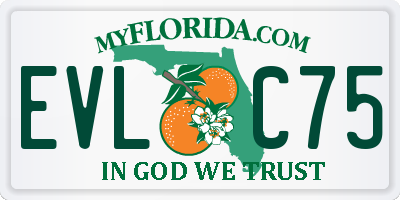 FL license plate EVLC75