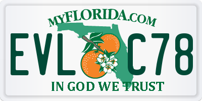 FL license plate EVLC78