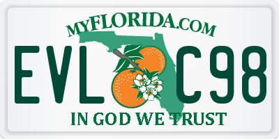 FL license plate EVLC98