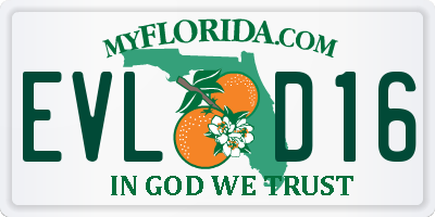 FL license plate EVLD16