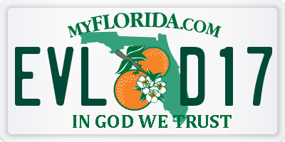 FL license plate EVLD17