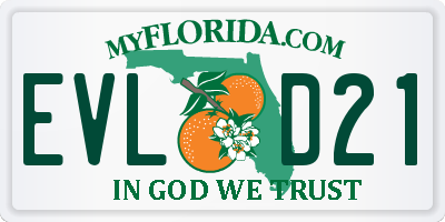FL license plate EVLD21