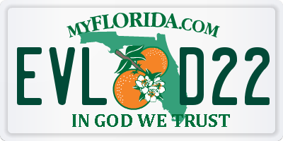 FL license plate EVLD22