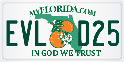 FL license plate EVLD25