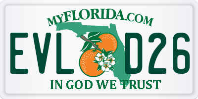 FL license plate EVLD26